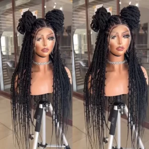 36 Inches Synthetic Lace Braided Wigs Butterfly Braids Lace Wig For Black Women Braid Wigs