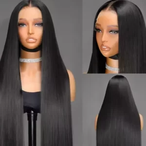 13x6 Bone Straight HD Transparent Lace Front Human Hair Wig 20 Inch Pre Plucked Lace Frontal Wigs