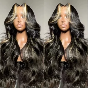 24 Inch Ombre Blonde Body Wave 13x4 Lace Frontal Wig Brazilian Human Hair 200 Density