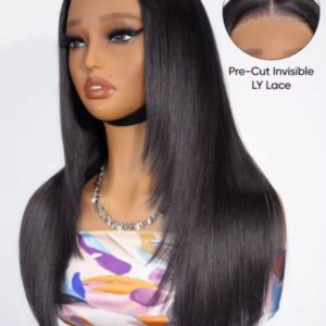 Straight Glueless Wig Human Hair Pre Plucked